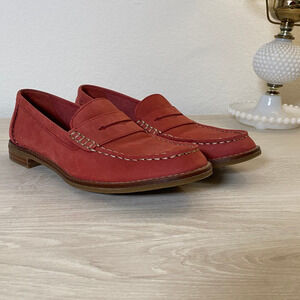 Sperry Women's Seaport Penny Leather Loafer Washed Red Size 8.0
